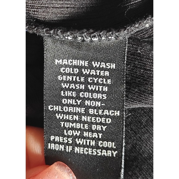 Polo‎ Jeans Co Ralph Lauren Womens Black Ribbed V Neck 3/4 Sleeve Top L G - Picture 9 of 10